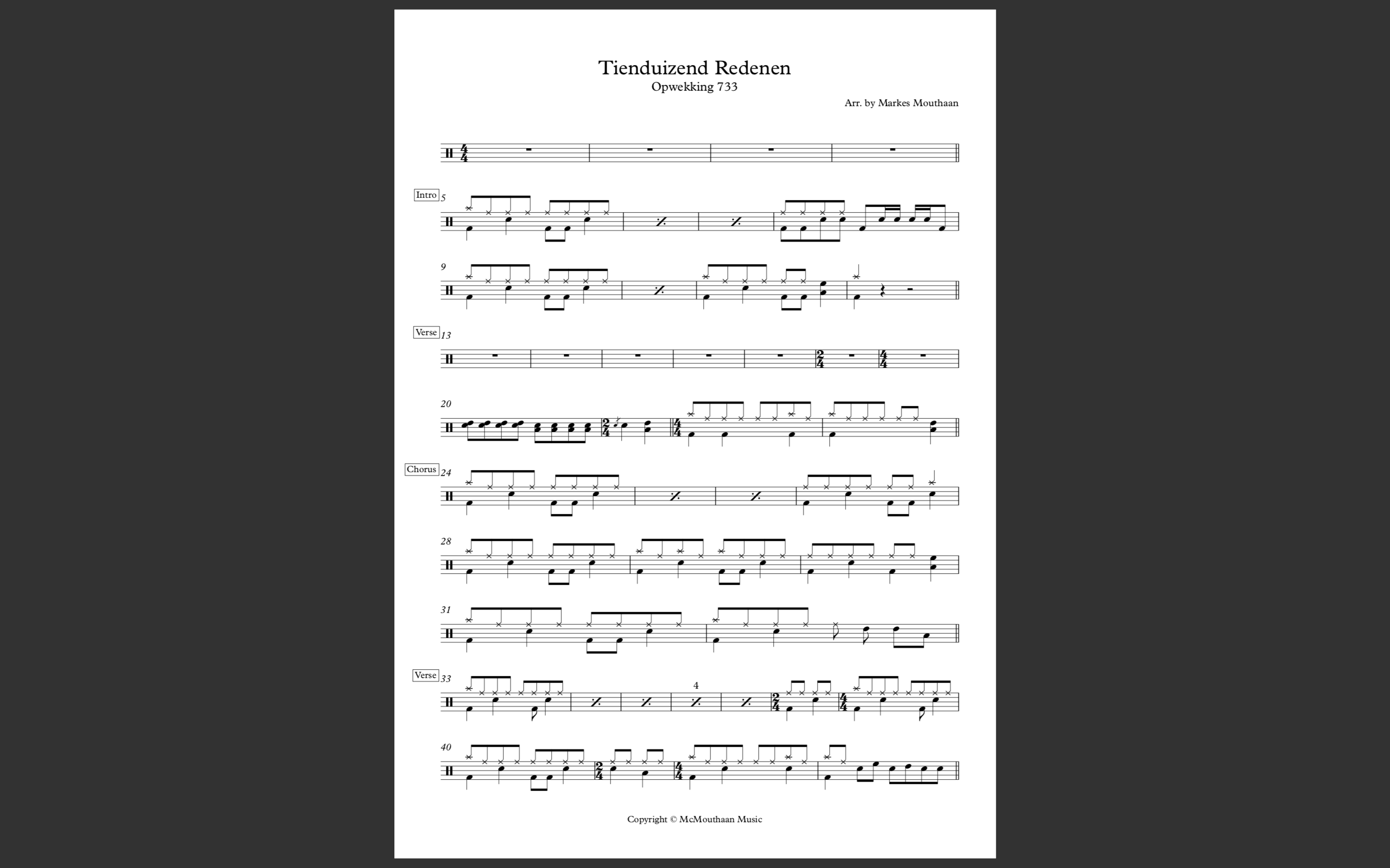 Verwonderlijk Bladmuziek – McMouthaanMusic TK-21